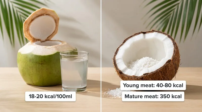 1 quả dừa bao nhiêu calo?